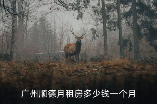 廣州順德月租房多少錢一個月