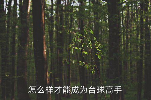 怎么樣才能成為臺球高手