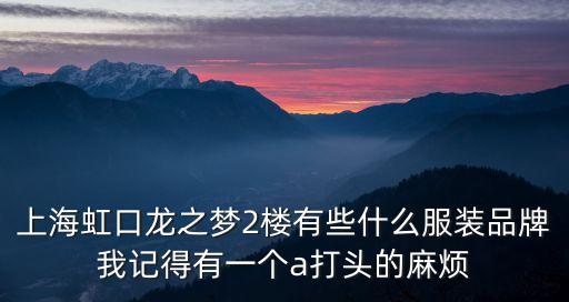 上海虹口龍之夢2樓有些什么服裝品牌我記得有一個a打頭的麻煩