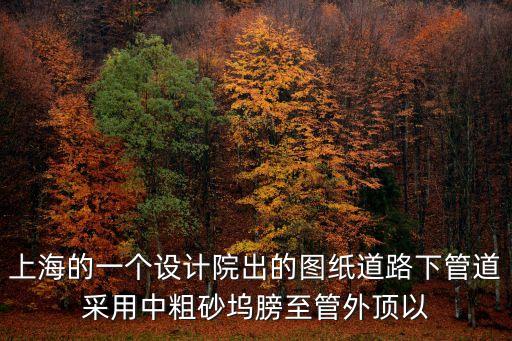 上海市融創領館壹號院外墻施工圖，上海的一個設計院出的圖紙道路下管道采用中粗砂塢膀至管外頂以