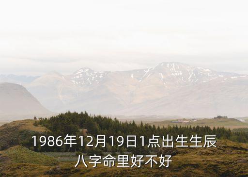 1986年12月19日1點出生生辰八字命里好不好