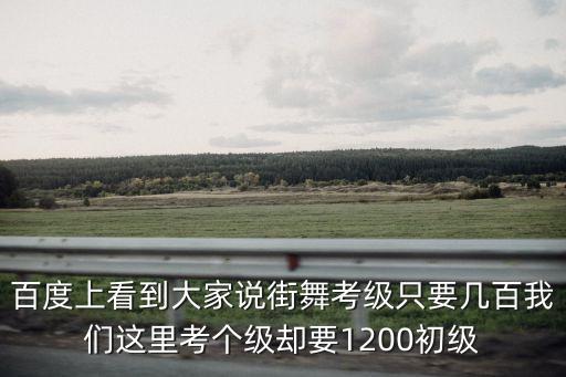 上海市兒童街舞考級，百度上看到大家說街舞考級只要幾百我們這里考個級卻要1200初級
