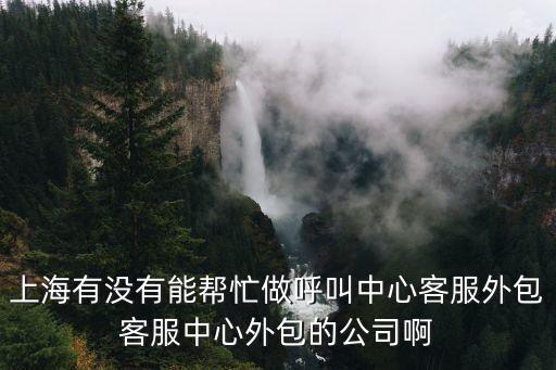 上海有沒有能幫忙做呼叫中心客服外包客服中心外包的公司啊
