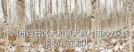 廣州市白云區(qū)太和鎮(zhèn)大源村田心7隊西街26號在那兒