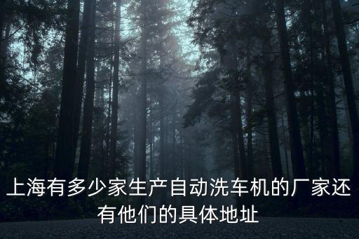 上海有多少家生產(chǎn)自動洗車機(jī)的廠家還有他們的具體地址