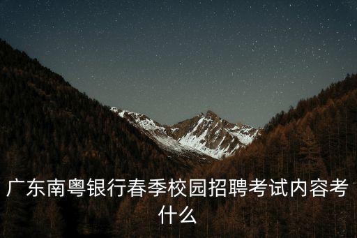 廣東南粵銀行春季校園招聘考試內容考什么