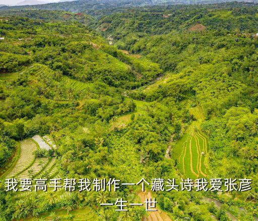 廣州美院國畫院教授張彥，我要高手幫我制作一個藏頭詩我愛張彥一生一世