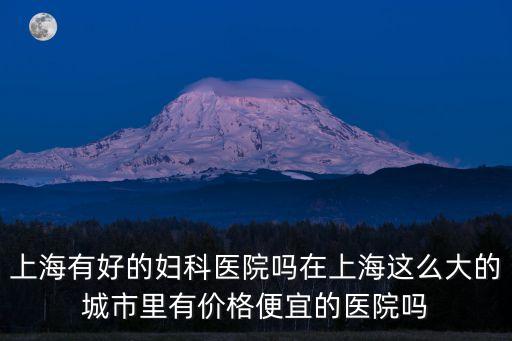 上海有好的婦科醫(yī)院嗎在上海這么大的城市里有價格便宜的醫(yī)院嗎