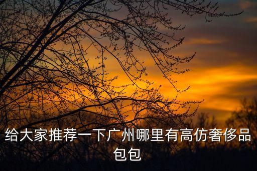 給大家推薦一下廣州哪里有高仿奢侈品包包