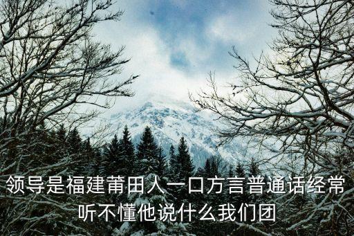 領(lǐng)導(dǎo)是福建莆田人一口方言普通話(huà)經(jīng)常聽(tīng)不懂他說(shuō)什么我們團(tuán)