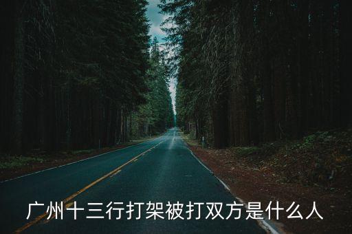 廣州十三行打架被打雙方是什么人
