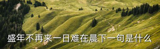 盛年不再來，盛年不重來一日難再晨即使當勉勵歲月不待人 盛世什么意思