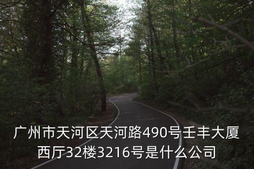 廣州市天河區(qū)天河路490號(hào)壬豐大廈西廳32樓3216號(hào)是什么公司