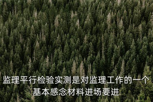 監理平行檢驗實測是對監理工作的一個基本感念材料進場要進