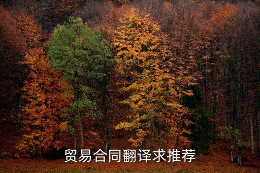 貿(mào)易合同翻譯求推薦