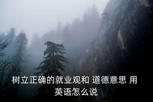 樹立正確的就業觀和 道德意思 用 英語怎么說