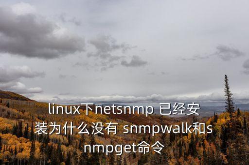 snmpwalk，linux下netsnmp 已經安裝為什么沒有 snmpwalk和snmpget命令