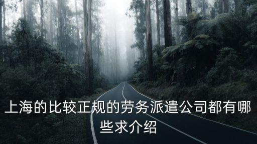 上海的比較正規的勞務派遣公司都有哪些求介紹