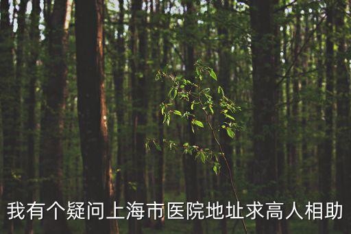 我有個疑問上海市醫院地址求高人相助