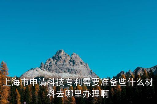 上海市第一屆知識產權局，上海市申請科技專利需要準備些什么材料去哪里辦理啊