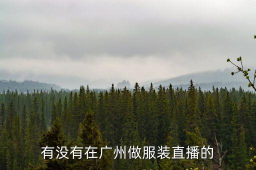 有沒有在廣州做服裝直播的