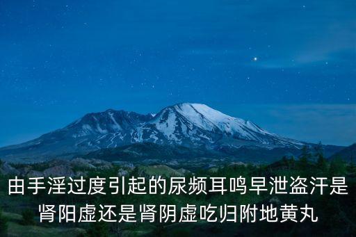 由手淫過度引起的尿頻耳鳴早泄盜汗是腎陽虛還是腎陰虛吃歸附地黃丸