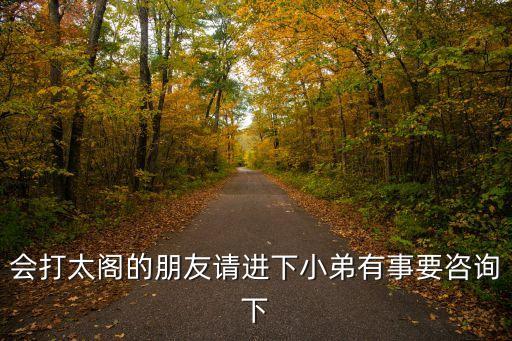 會打太閣的朋友請進下小弟有事要咨詢下