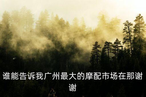廣州最大的三輪摩托車批發市場，誰能告訴我廣州最大的摩配市場在那謝謝