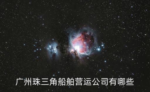 廣州珠三角運輸，廣州珠三角船舶營運公司有哪些