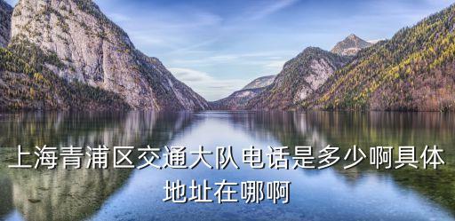 上海市青浦交警大隊電話，青浦區交通運輸管理局的電話是多少就是在青浦盈順路218弄25號的