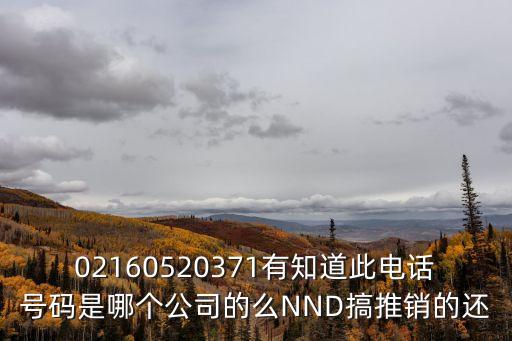 02160520371有知道此電話號碼是哪個公司的么NND搞推銷的還