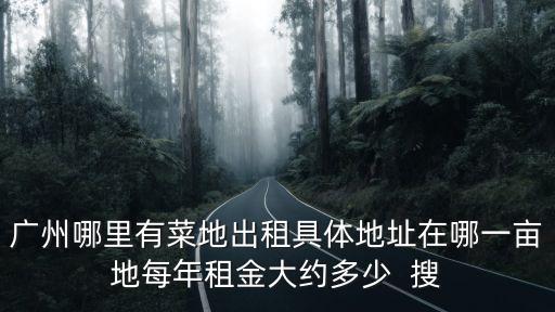 廣州哪里有菜地出租具體地址在哪一畝地每年租金大約多少  搜