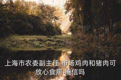 上海市農委副主任 市場雞肉和豬肉可放心食用 能信嗎