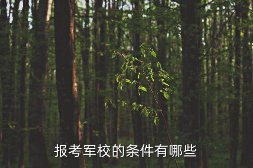 報考軍校的條件有哪些