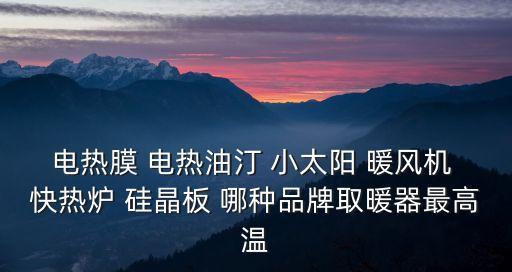 電熱膜 電熱油汀 小太陽 暖風機 快熱爐 硅晶板 哪種品牌取暖器最高溫