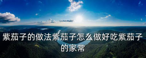 紫茄子的家常做法，紫茄子怎么做好吃紅燒紫茄子的家常做法