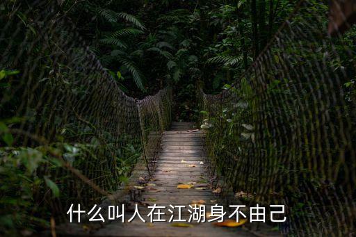 什么叫人在江湖身不由己