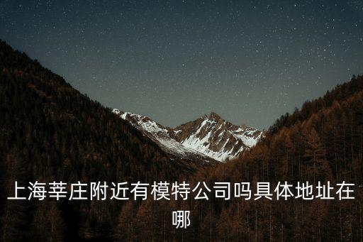 上海莘莊附近有模特公司嗎具體地址在哪