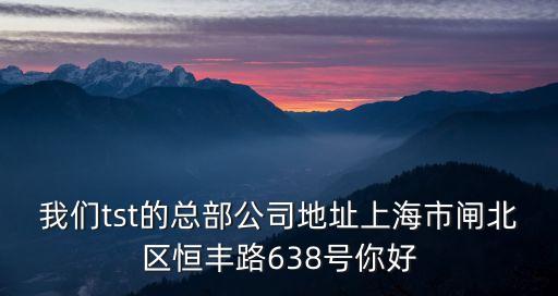 我們tst的總部公司地址上海市閘北區恒豐路638號你好