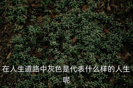 在人生道路中灰色是代表什么樣的人生呢