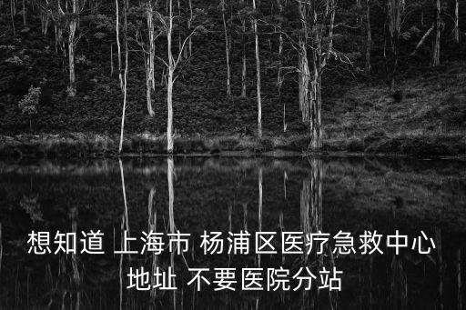 想知道 上海市 楊浦區醫療急救中心 地址 不要醫院分站