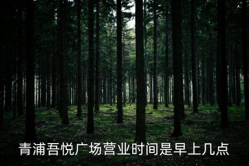 青浦吾悅廣場營業時間是早上幾點