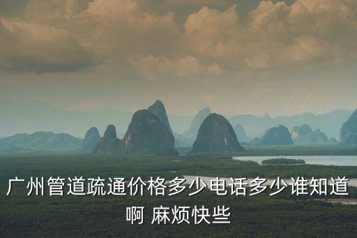 廣州管道疏通價(jià)格多少電話多少誰(shuí)知道啊 麻煩快些