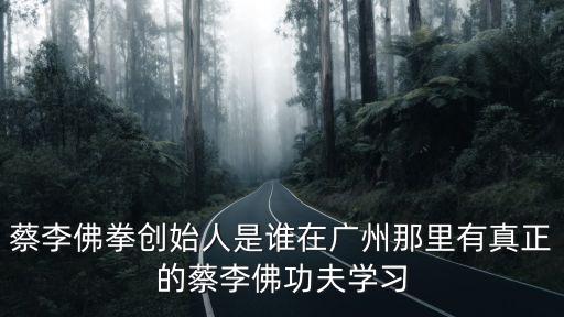 蔡李佛拳廣州最年輕掌門人，蔡李佛拳倌在哪里