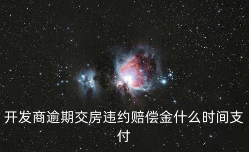 上海市浦東區(qū)臨水路華陽小區(qū)，開發(fā)商逾期交房違約賠償金什么時間支付