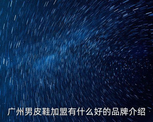 廣州男皮鞋加盟有什么好的品牌介紹