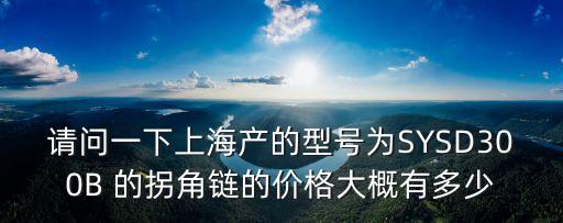請問一下上海產的型號為SYSD300B 的拐角鏈的價格大概有多少