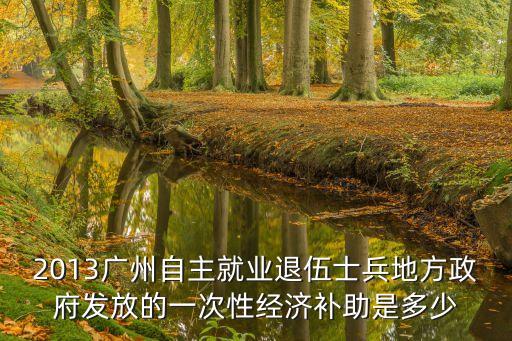 2013廣州自主就業退伍士兵地方政府發放的一次性經濟補助是多少
