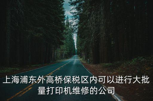 上海浦東外高橋保稅區內可以進行大批量打印機維修的公司