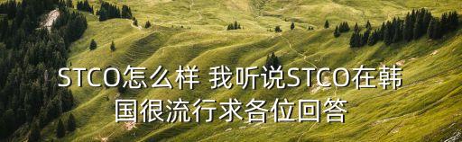 STCO怎么樣 我聽說(shuō)STCO在韓國(guó)很流行求各位回答